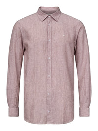 Anton Skjorte Langærmet – Mid Brown stribet