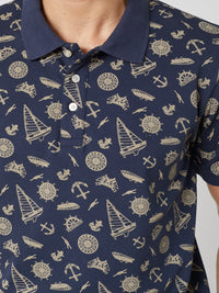 Colton Polo – Navy med sand-mønster